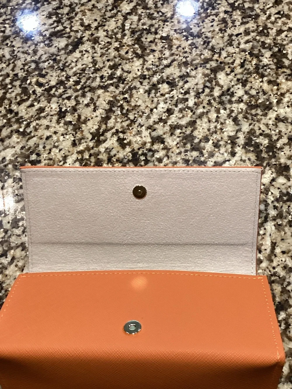 Tory Burch Coral-Orange Saffiano  Sun Glass Case Only